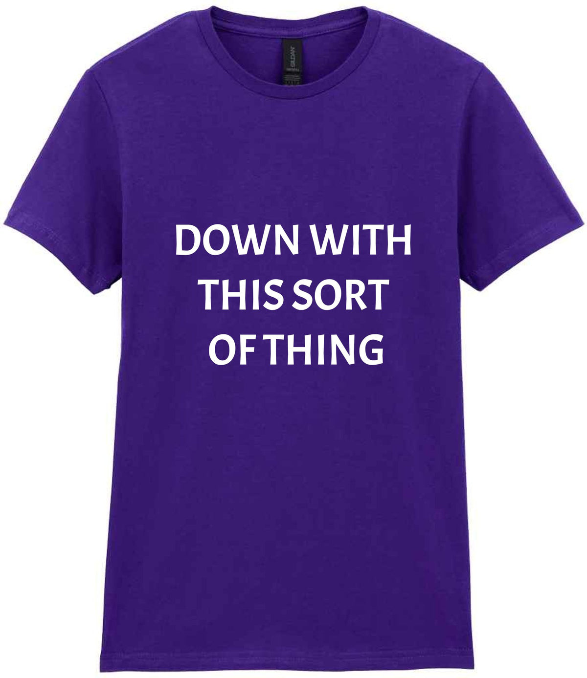 Down with This Sort of Thing t-shirt in purple
