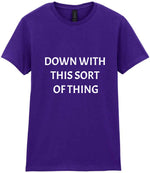 Down with This Sort of Thing t-shirt in purple