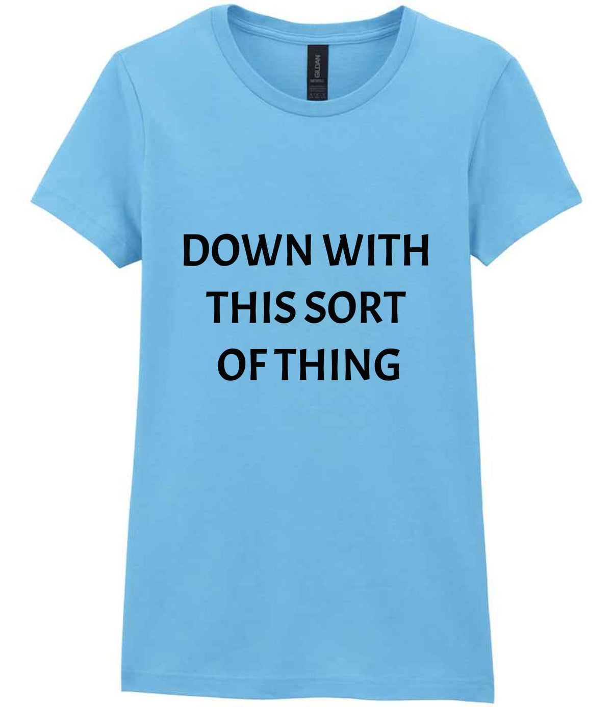 Down with This Sort of Thing t-shirt in sky blue