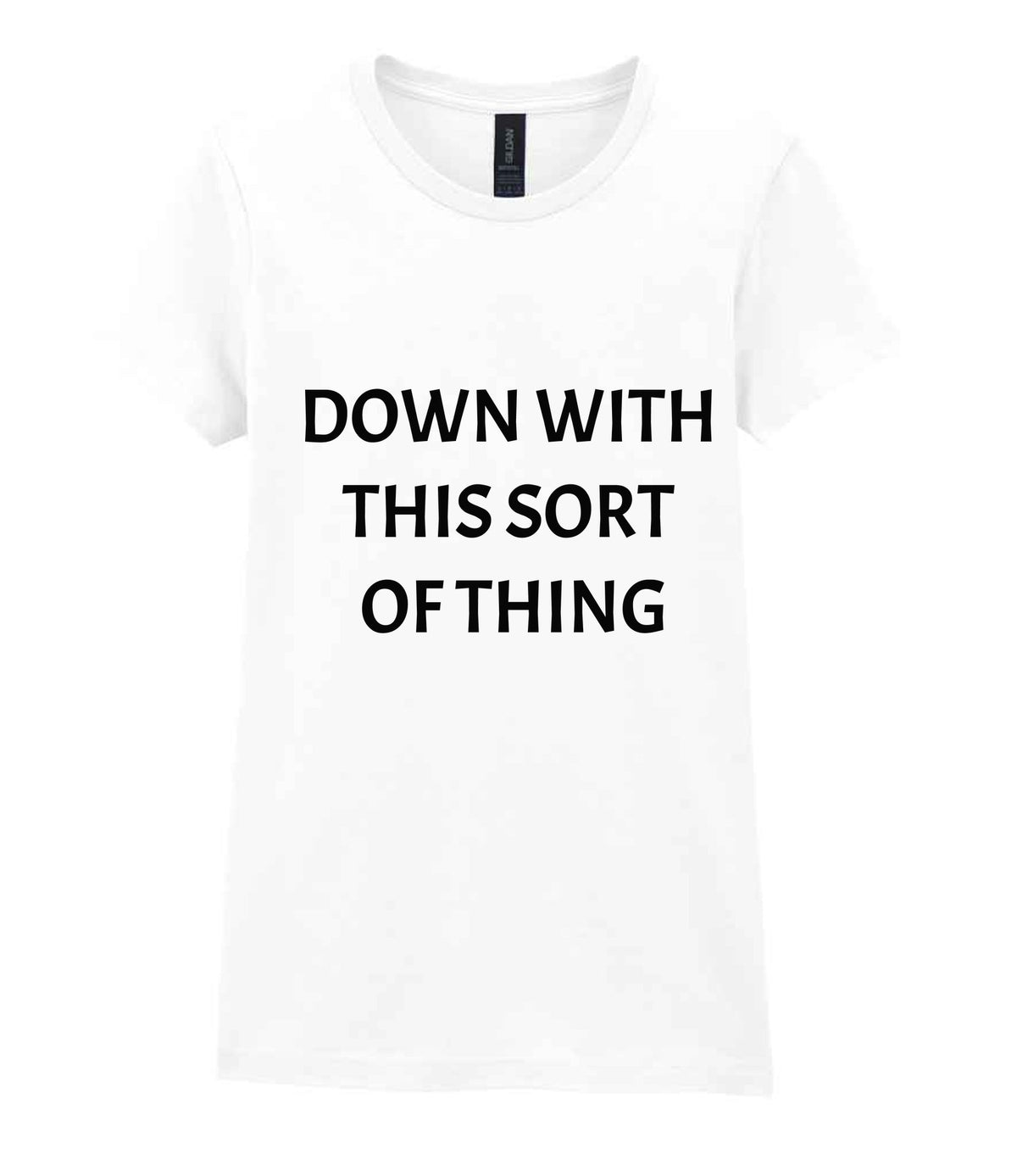 Down with This Sort of Thing t-shirt in white