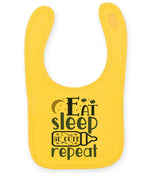 Eat Sleep BE CUTE Repeat toddler bib in sunflower