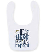 Eat Sleep BE CUTE Repeat toddler bib in white