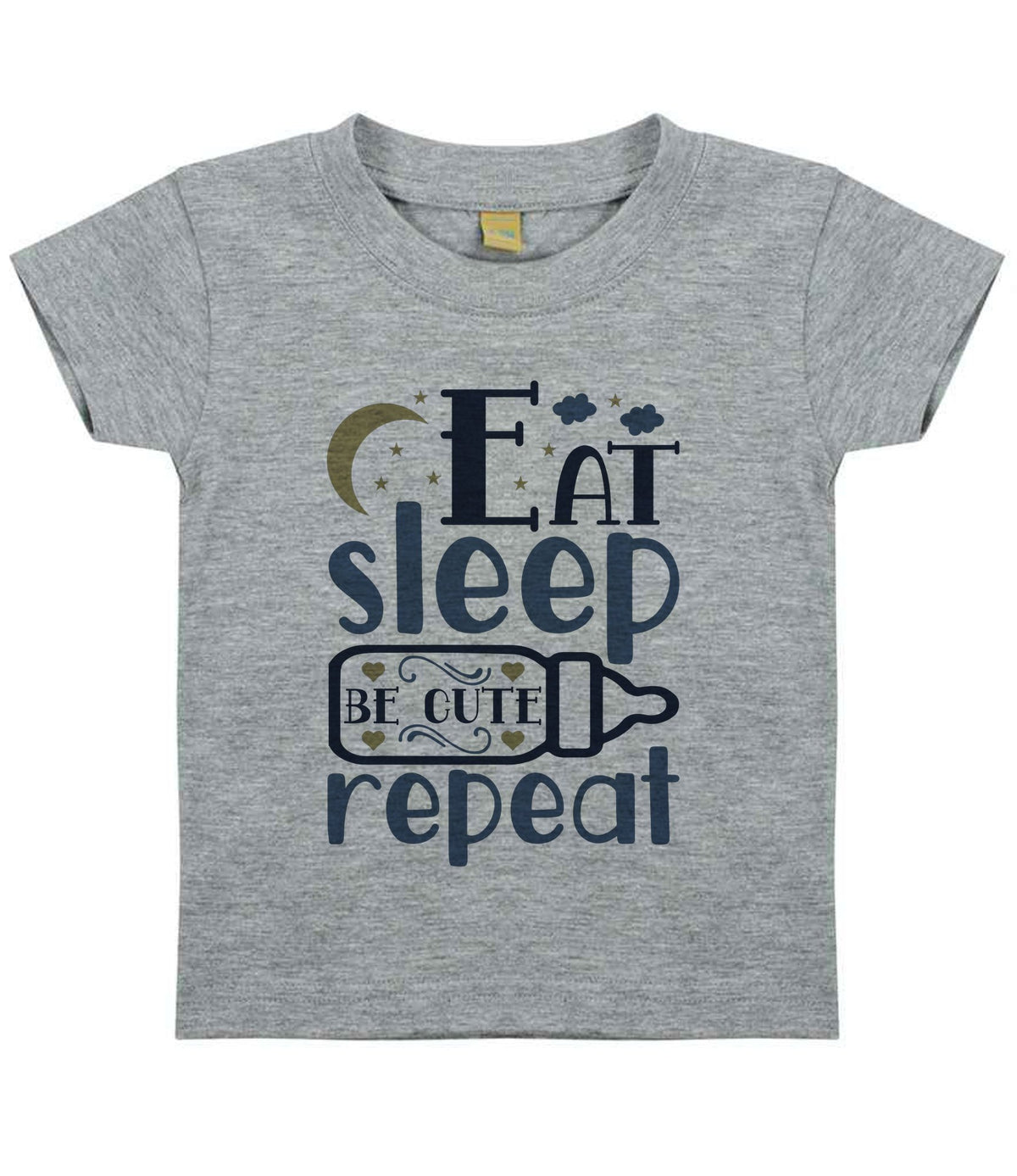 Eat Sleep BE CUTE Repeat t-shirt in heather grey