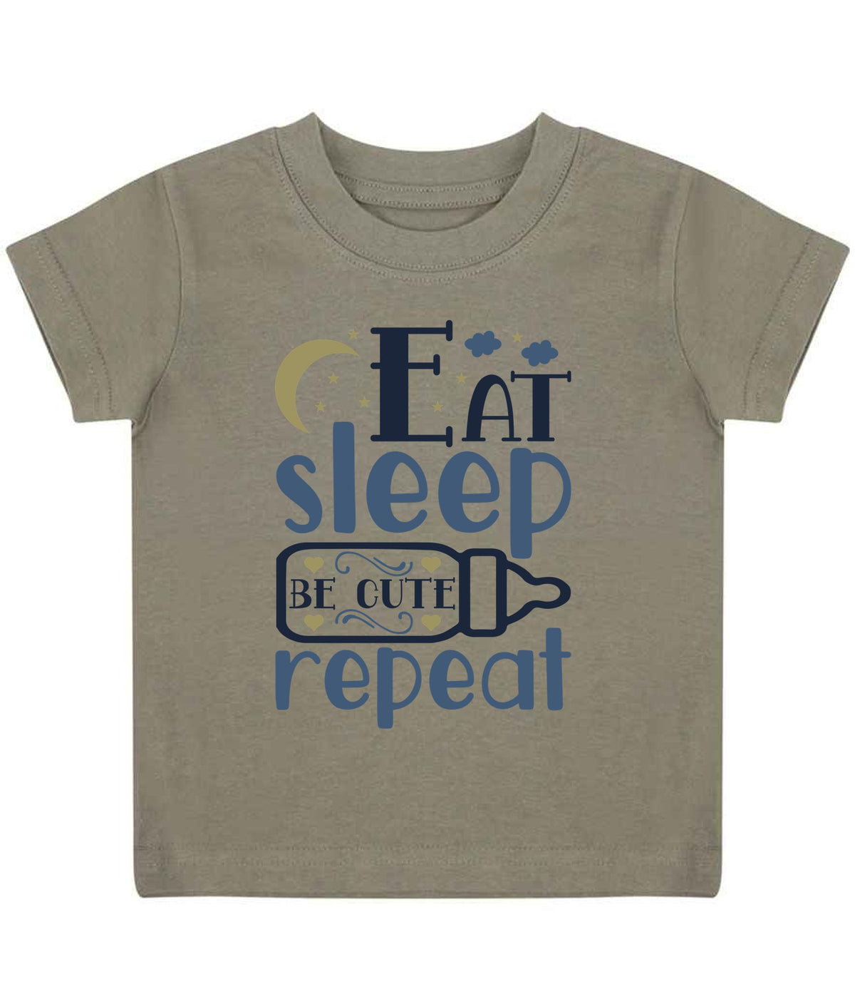 Eat Sleep BE CUTE Repeat t-shirt in khaki