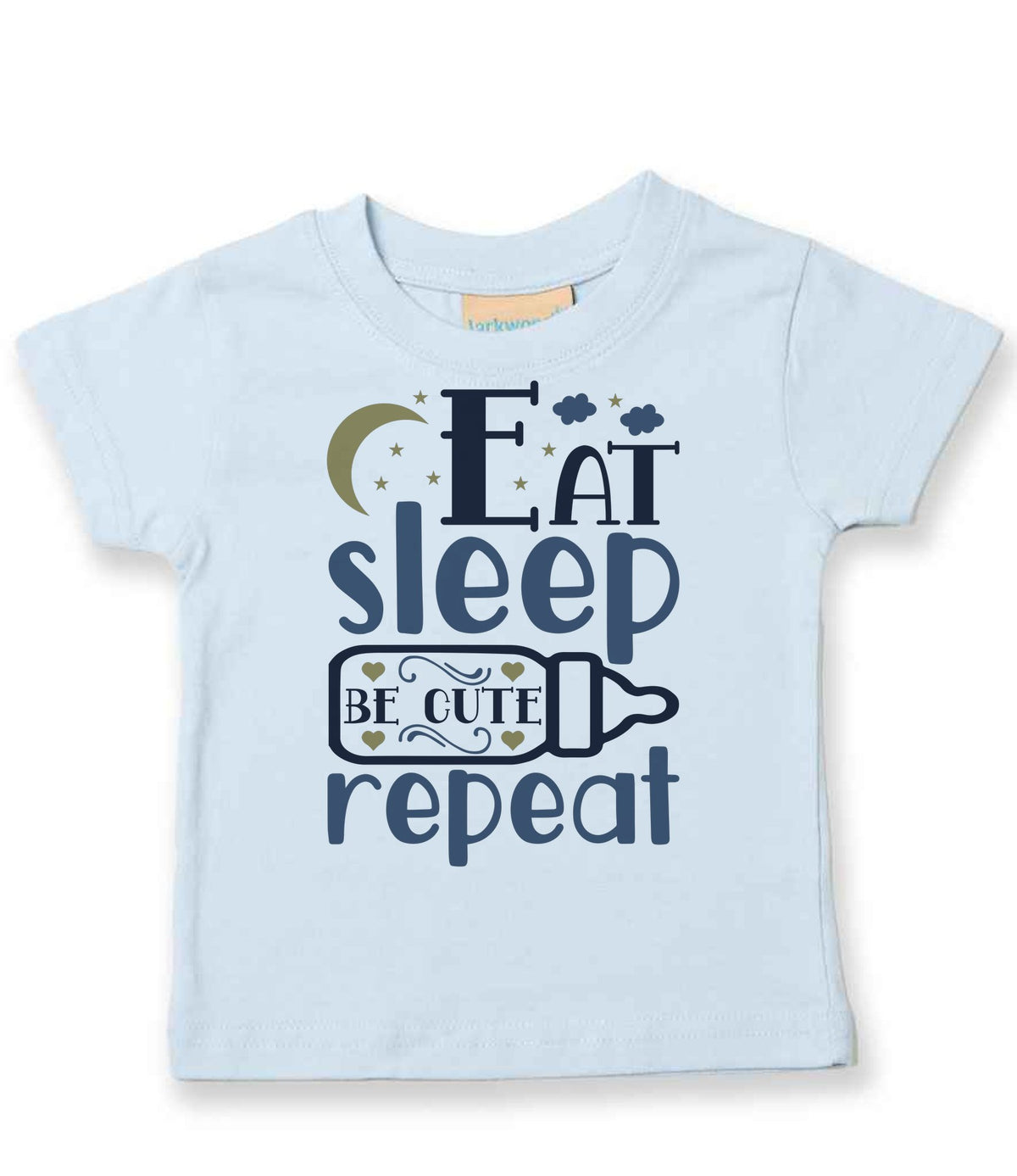 Eat Sleep BE CUTE Repeat t-shirt in pale blue
