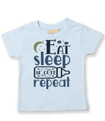 Eat Sleep BE CUTE Repeat t-shirt in pale blue