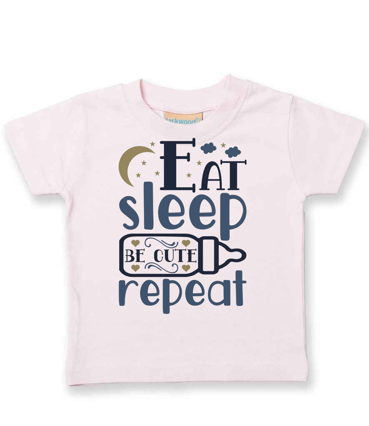 Eat Sleep BE CUTE Repeat t-shirt in pale pink