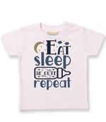 Eat Sleep BE CUTE Repeat t-shirt in pale pink