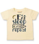 Eat Sleep BE CUTE Repeat t-shirt in pale yellow