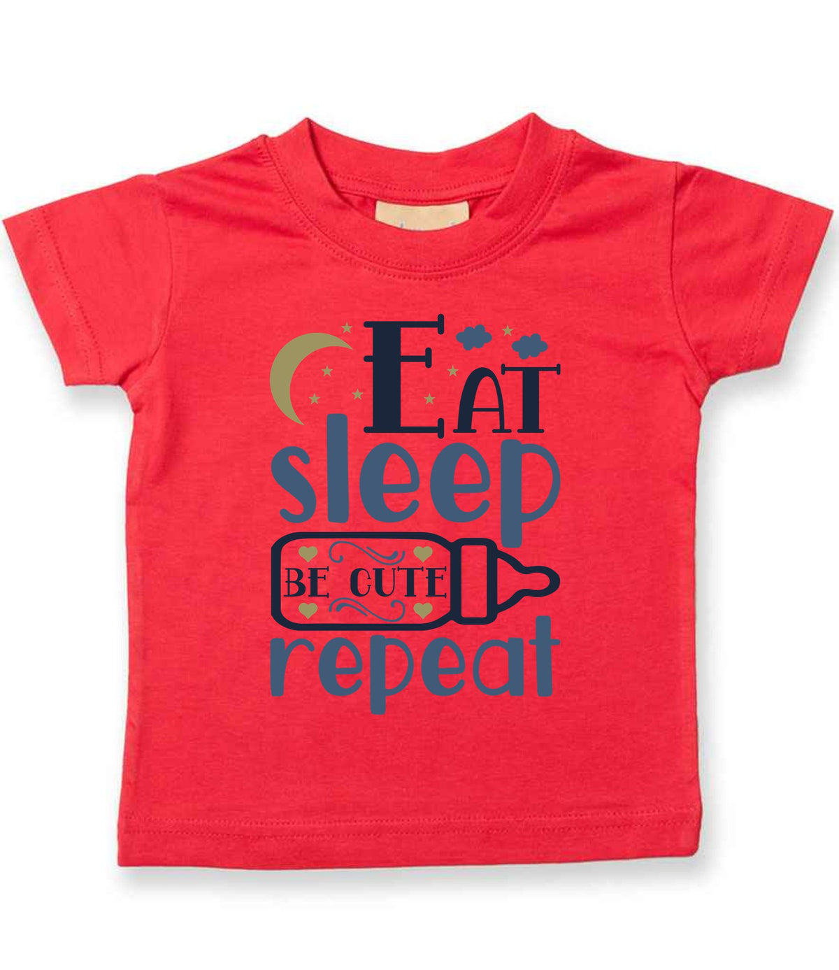Eat Sleep BE CUTE Repeat t-shirt in red
