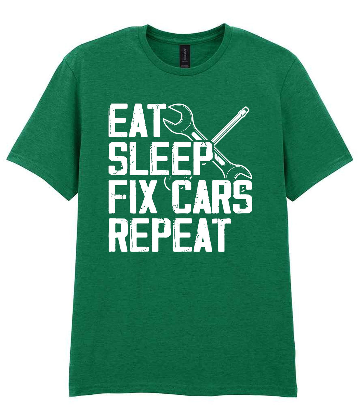 EAT SLEEP FIX CARS Repeat t-shirt in kelly green