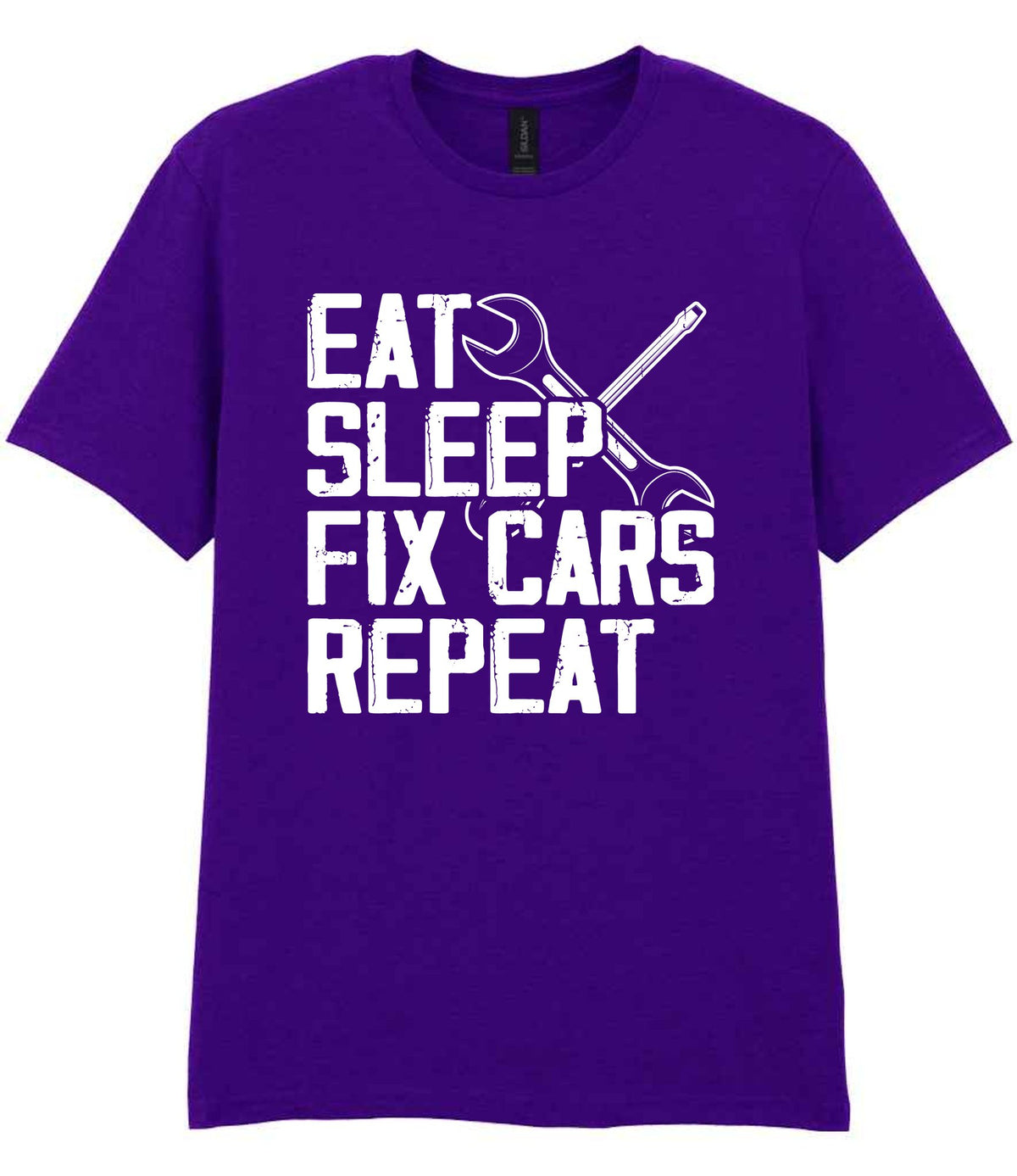 EAT SLEEP FIX CARS Repeat t-shirt in purple