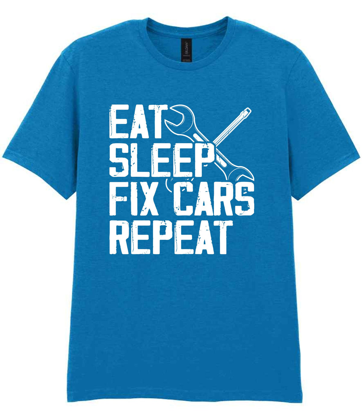 EAT SLEEP FIX CARS Repeat t-shirt in sapphire blue