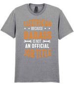 ELECTRICIAN BECAUSE BADASS IS NOT AN OFFICIAL JOB TITLE t-shirt in sport grey