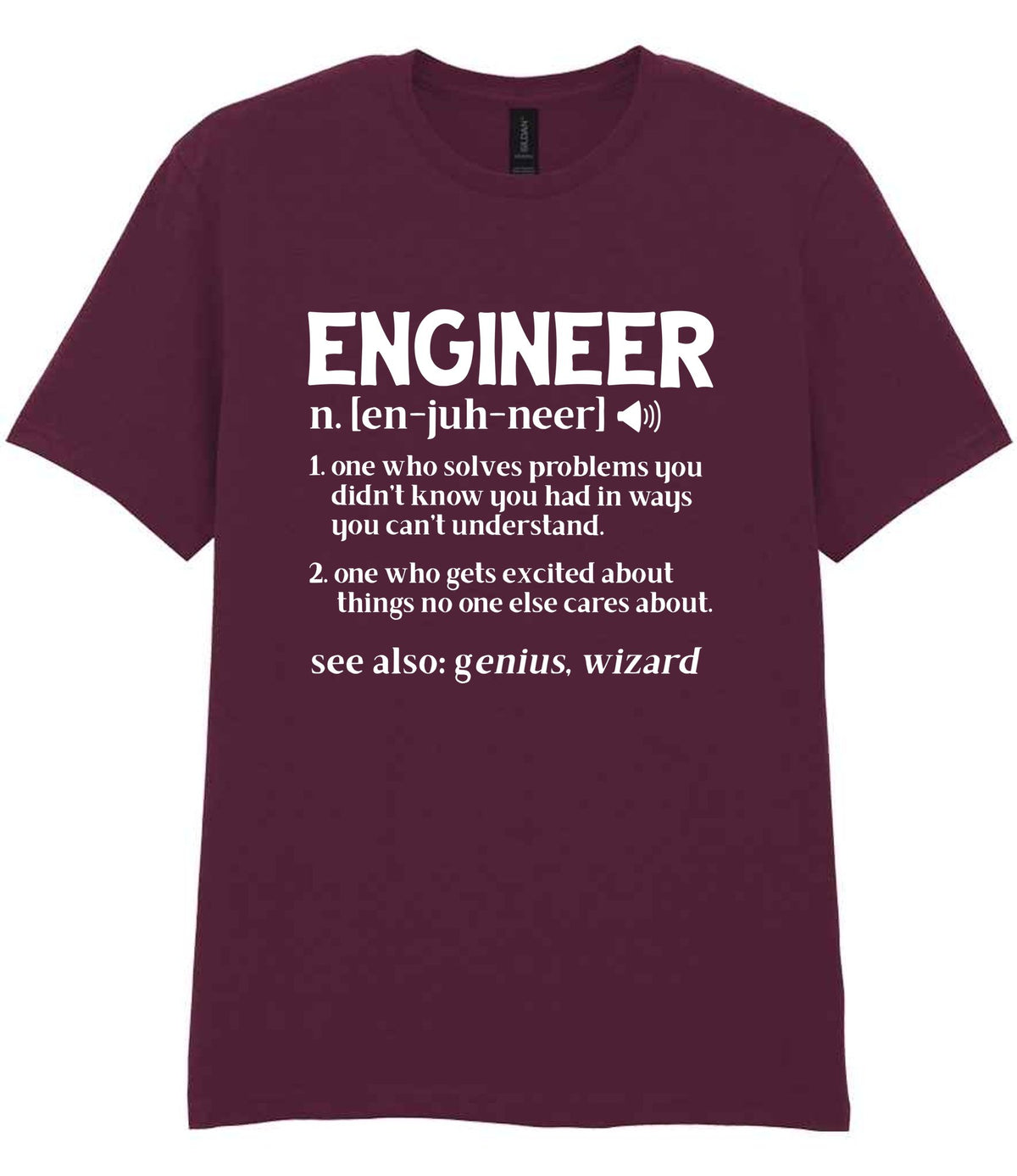 Engineer Definition t-shirt in maroon