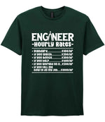 Engineer Hourly Rates t-shirt in forest green