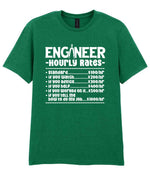 Engineer Hourly Rates t-shirt in kelly green