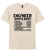 Engineer Hourly Rates t-shirt in natural