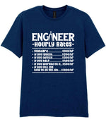 Engineer Hourly Rates t-shirt in navy