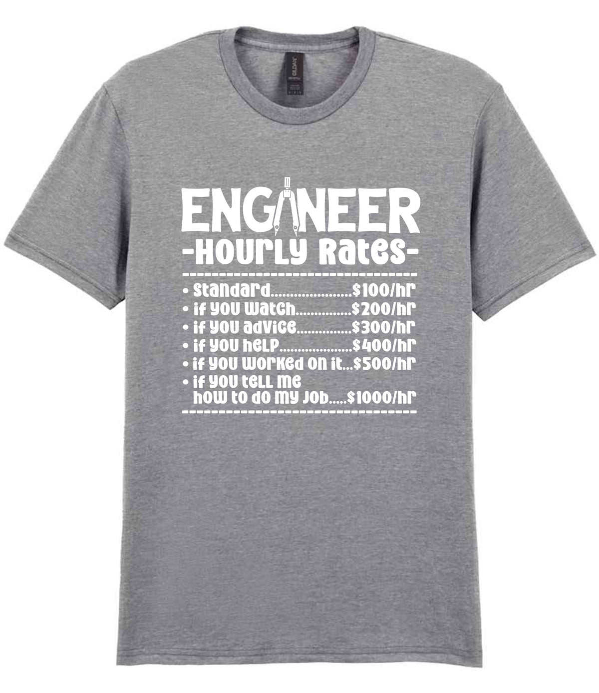 Engineer Hourly Rates t-shirt in sport grey