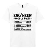 Engineer Hourly Rates t-shirt in white