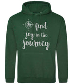Find Joy in the Journey – Unisex Hoodie in Bottle Green with Silver vinyl