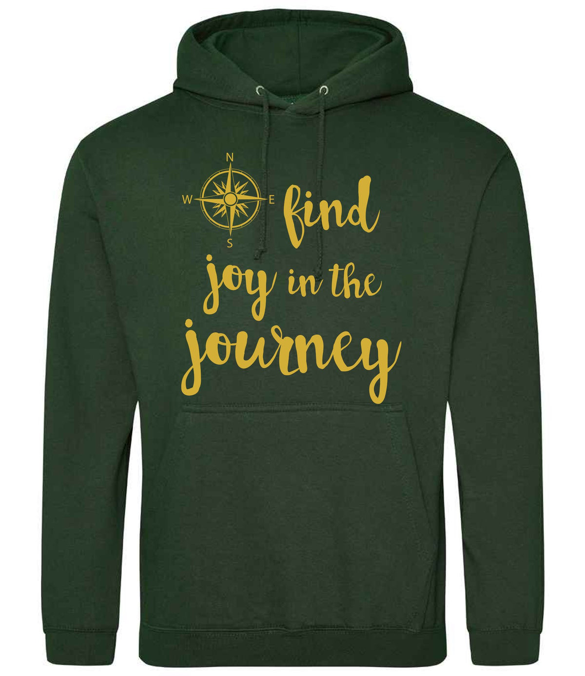 Find Joy in the Journey – Unisex Hoodie in Forest Green with Gold vinyl