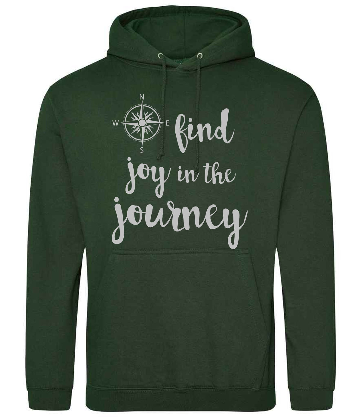 Find Joy in the Journey – Unisex Hoodie in Forest Green with Silver vinyl