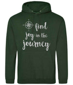 Find Joy in the Journey – Unisex Hoodie in Forest Green with Silver vinyl