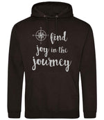 Find Joy in the Journey – Unisex Hoodie in Jet Black with Silver vinyl