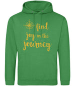 Find Joy in the Journey – Unisex Hoodie in Kelly Green with Gold vinyl