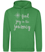 Find Joy in the Journey – Unisex Hoodie in Kelly Green with Silver vinyl