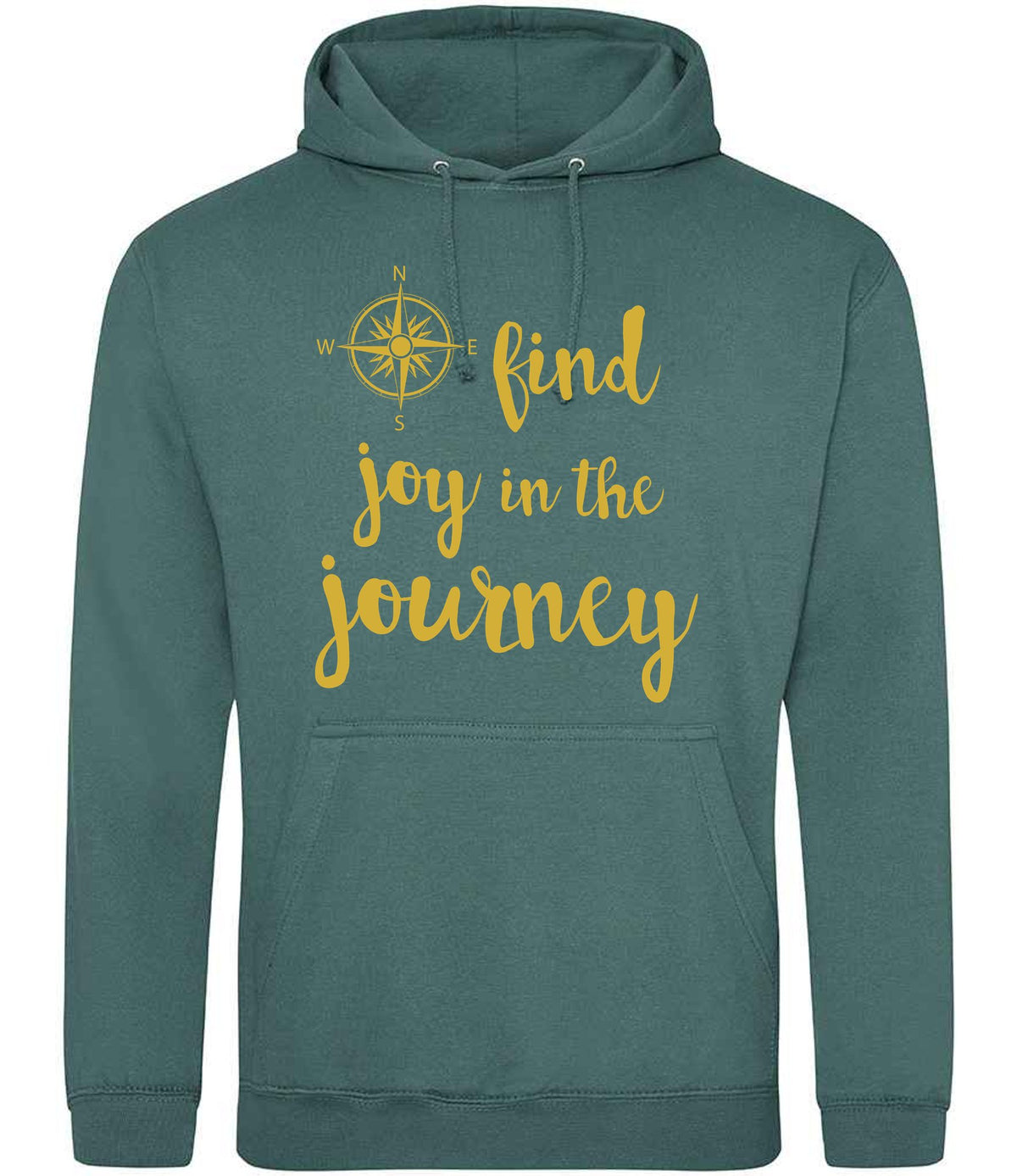 Find Joy in the Journey – Unisex Hoodie in Moss Green with Gold vinyl