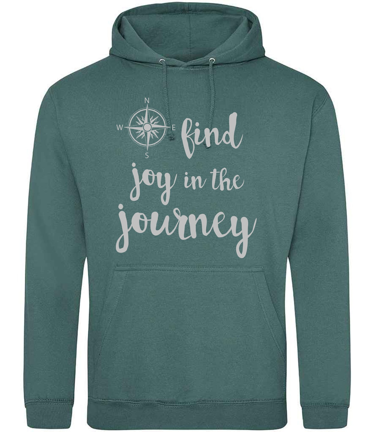 Find Joy in the Journey – Unisex Hoodie in Moss Green with Silver vinyl