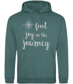 Find Joy in the Journey – Unisex Hoodie in Moss Green with Silver vinyl