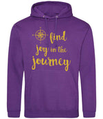 Find Joy in the Journey – Unisex Hoodie in Purple with Gold vinyl