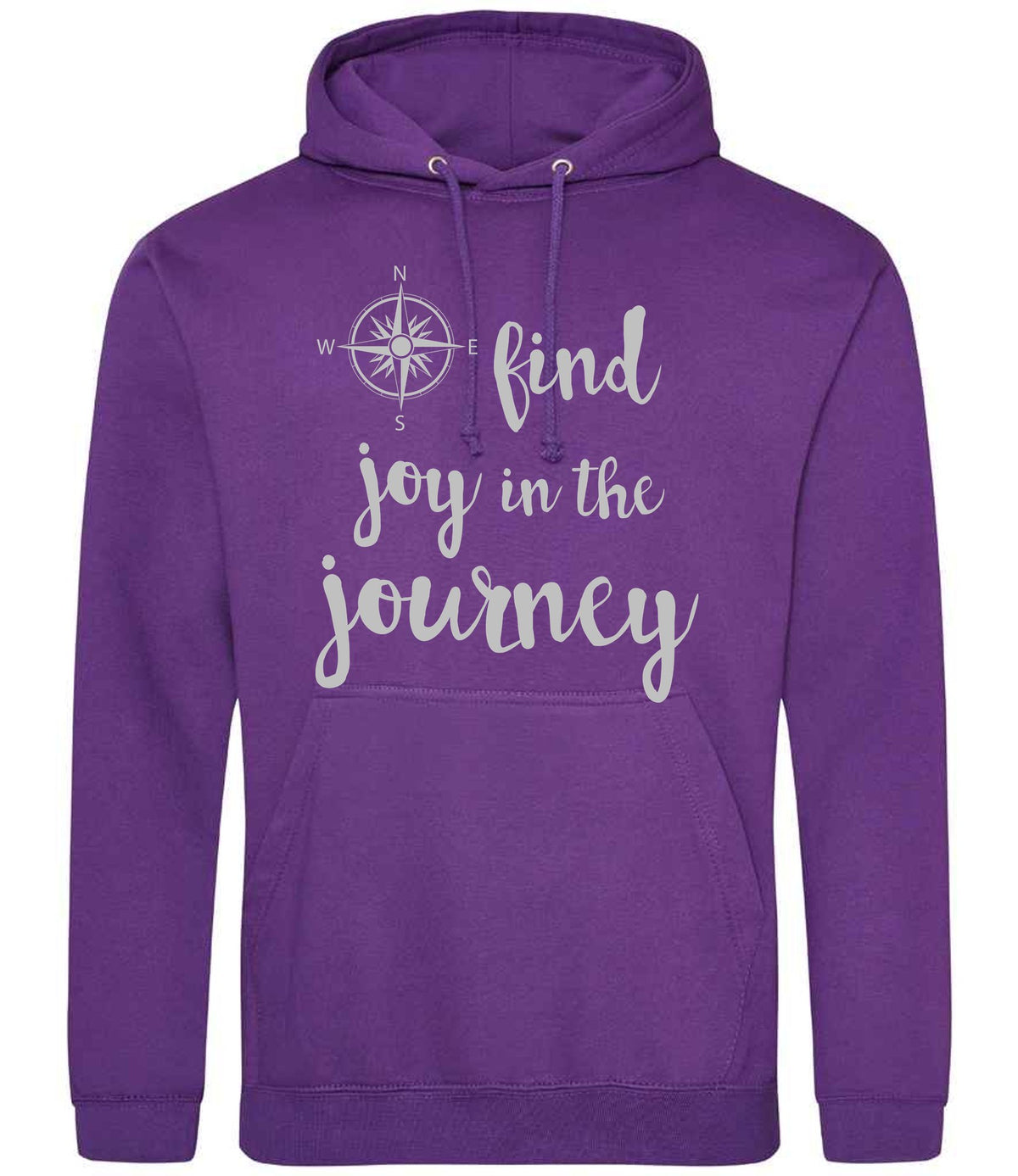 Find Joy in the Journey – Unisex Hoodie in Purple with Silver vinyl
