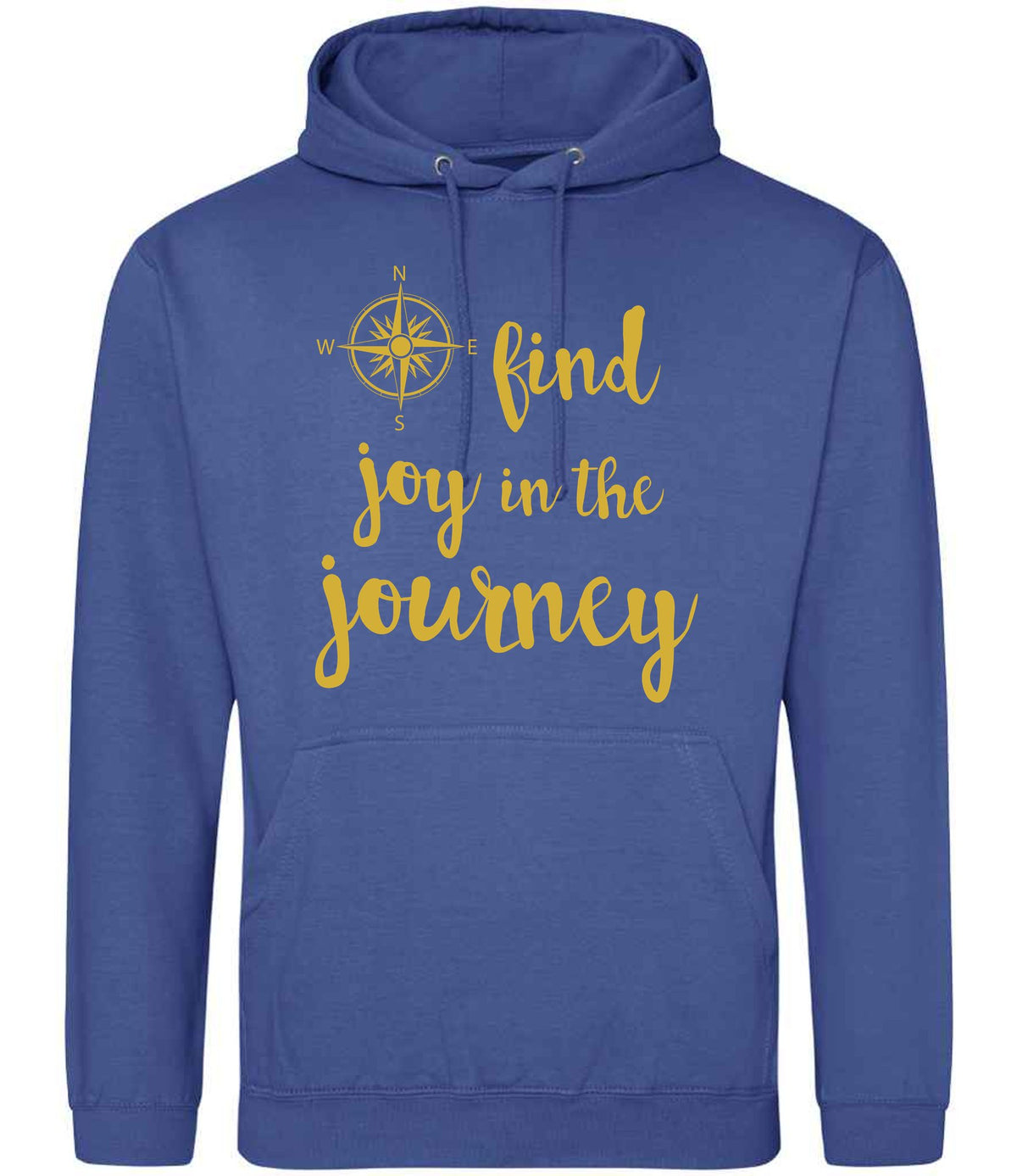 Find Joy in the Journey – Unisex Hoodie in Royal Blue with Gold vinyl