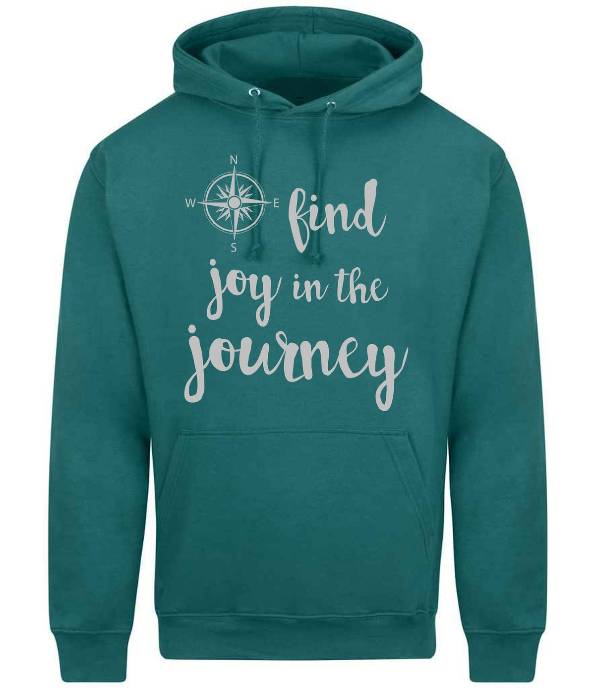 Find Joy in the Journey – Unisex Hoodie in Teal with Silver vinyl