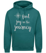 Find Joy in the Journey – Unisex Hoodie in Teal with Silver vinyl