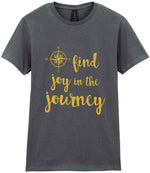 Find Joy in the Journey – Ladies T-Shirt in Charcoal with Gold vinyl