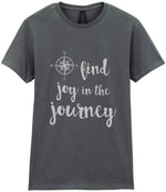 Find Joy in the Journey – Ladies T-Shirt in Charcoal with Silver vinyl