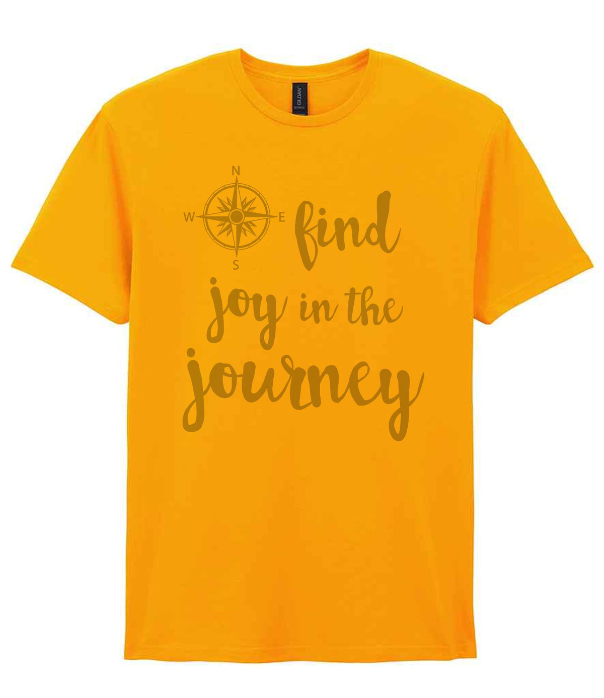 Find Joy in the Journey – Unisex T-Shirt in Gold with Silver vinyl