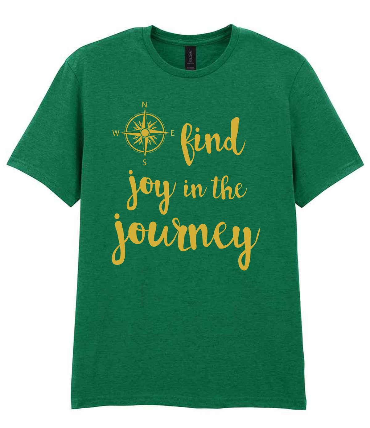 Find Joy in the Journey – Unisex T-Shirt in Kelly Green with Gold vinyl
