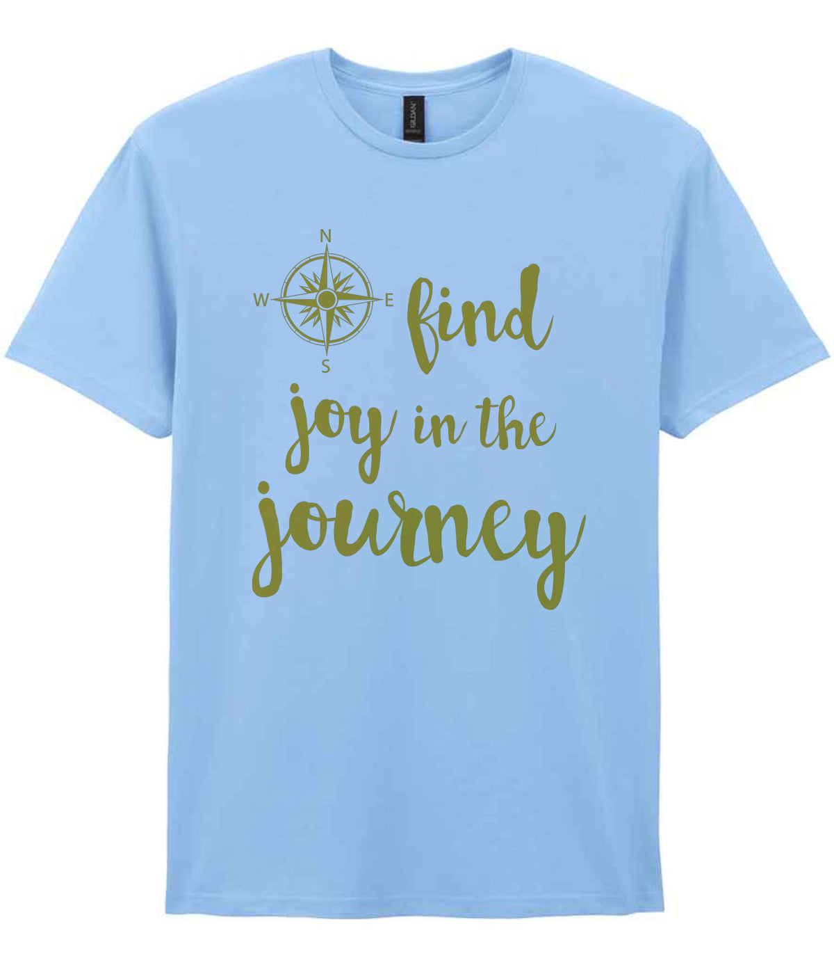 Find Joy in the Journey – Unisex T-Shirt in Light Blue with Gold vinyl