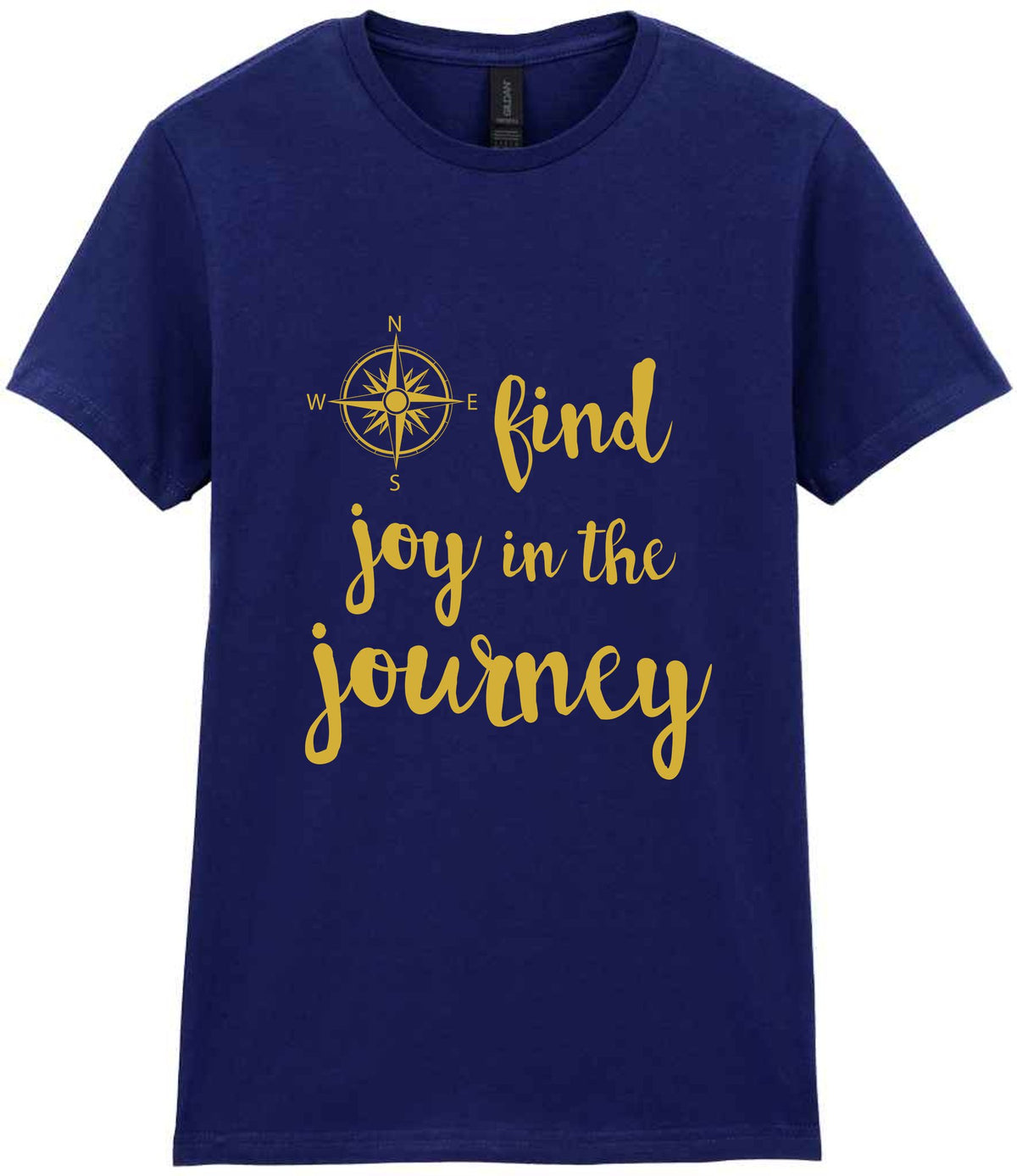 Find Joy in the Journey – Ladies T-Shirt in Navy with Gold vinyl