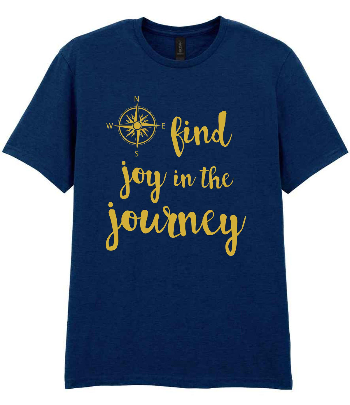 Find Joy in the Journey – Unisex T-Shirt in Navy with Gold vinyl