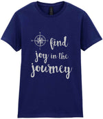Find Joy in the Journey – Ladies T-Shirt in Navy with Silver vinyl