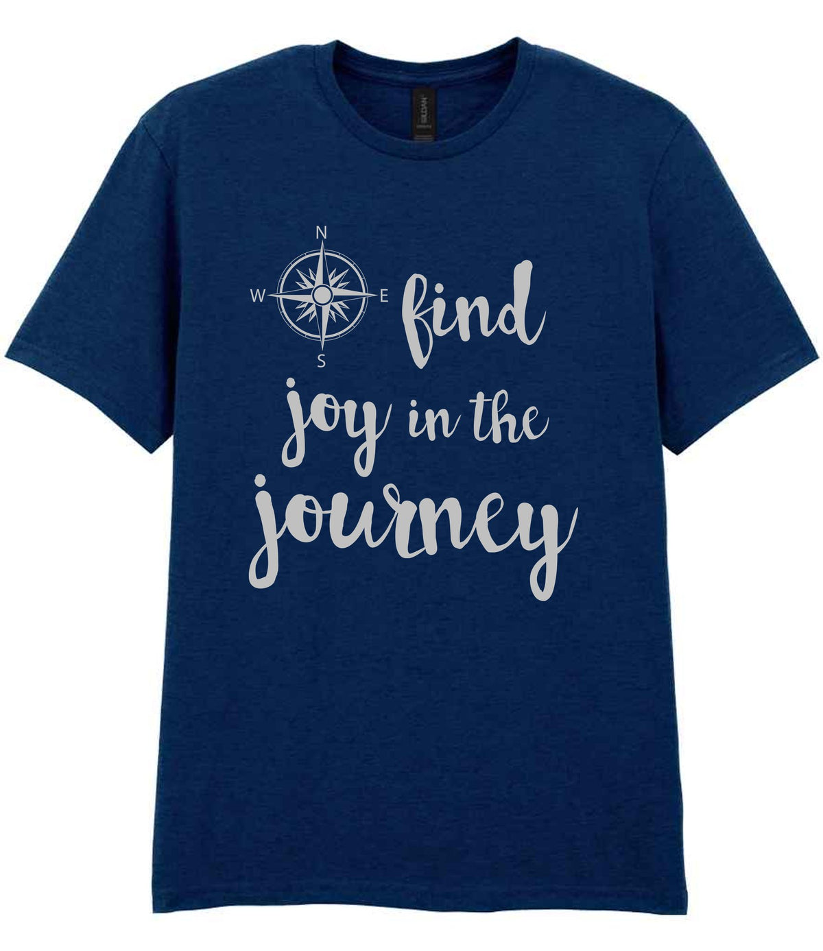Find Joy in the Journey – Unisex T-Shirt in Navy with Silver vinyl
