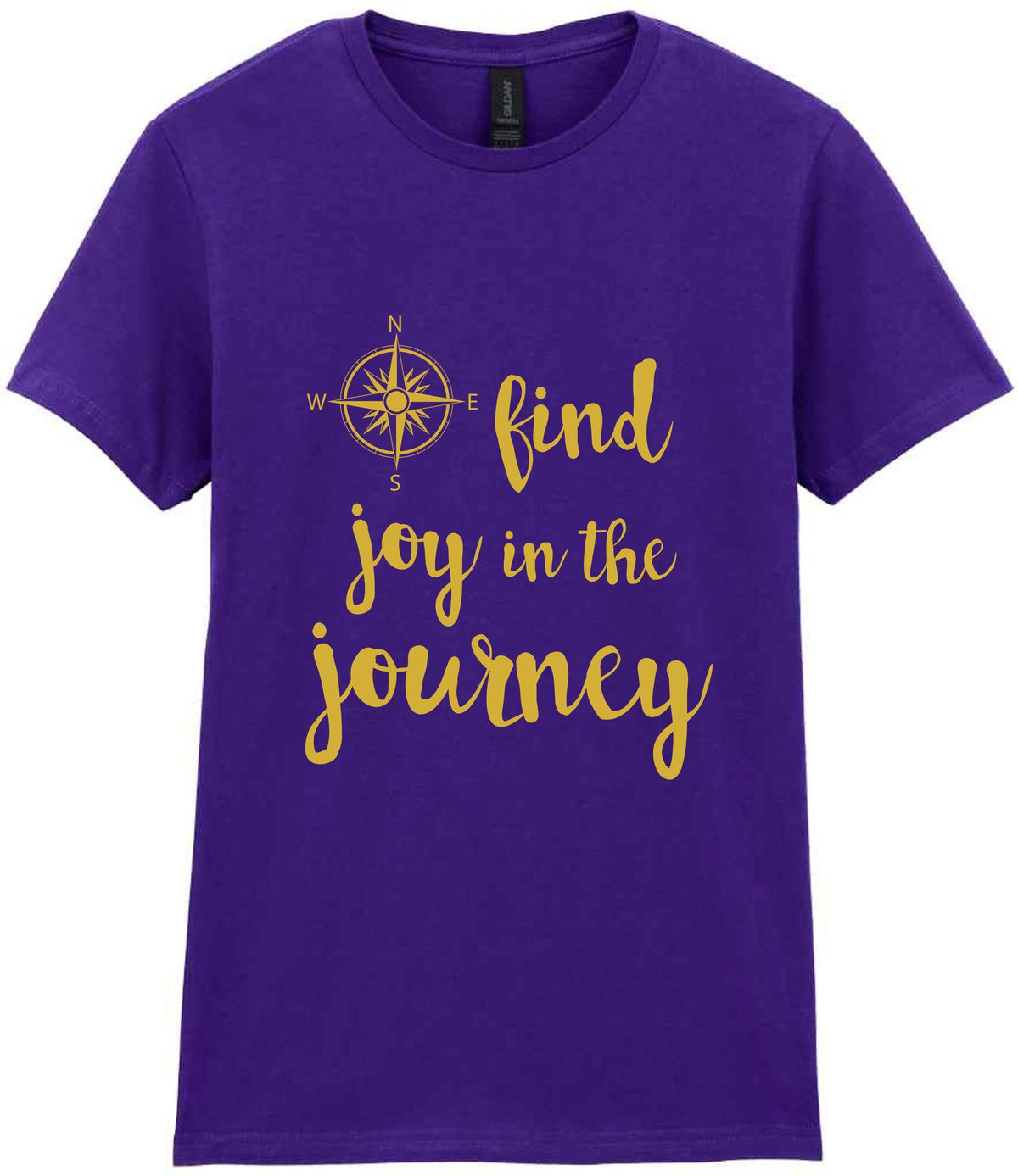 Find Joy in the Journey – Ladies T-Shirt in Purple with Gold vinyl